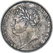 1824 Shilling - George IV British Silver Coin - Nice