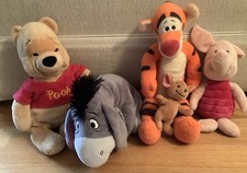 Disney Lot of 5 Plush Winnie the Pooh EEYORE TIGGER PIGLET POOH ROO 17  