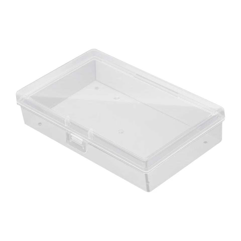 Lots Clear Plastic Storage Container Box Hinged Lid Art Jewelry Making Organizer - Image 2 of 4