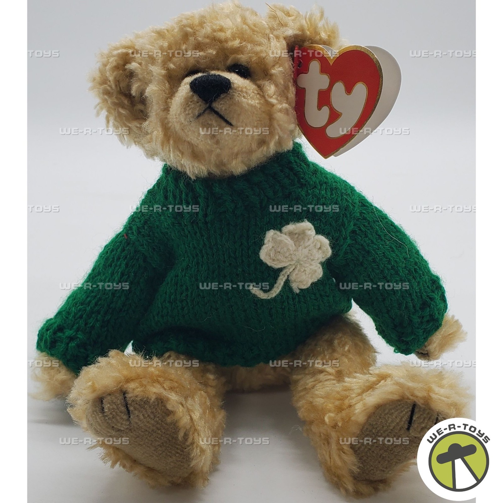 Ty Attic Treasures Blarney the Bear with Green Irish Clover Sweater Plush