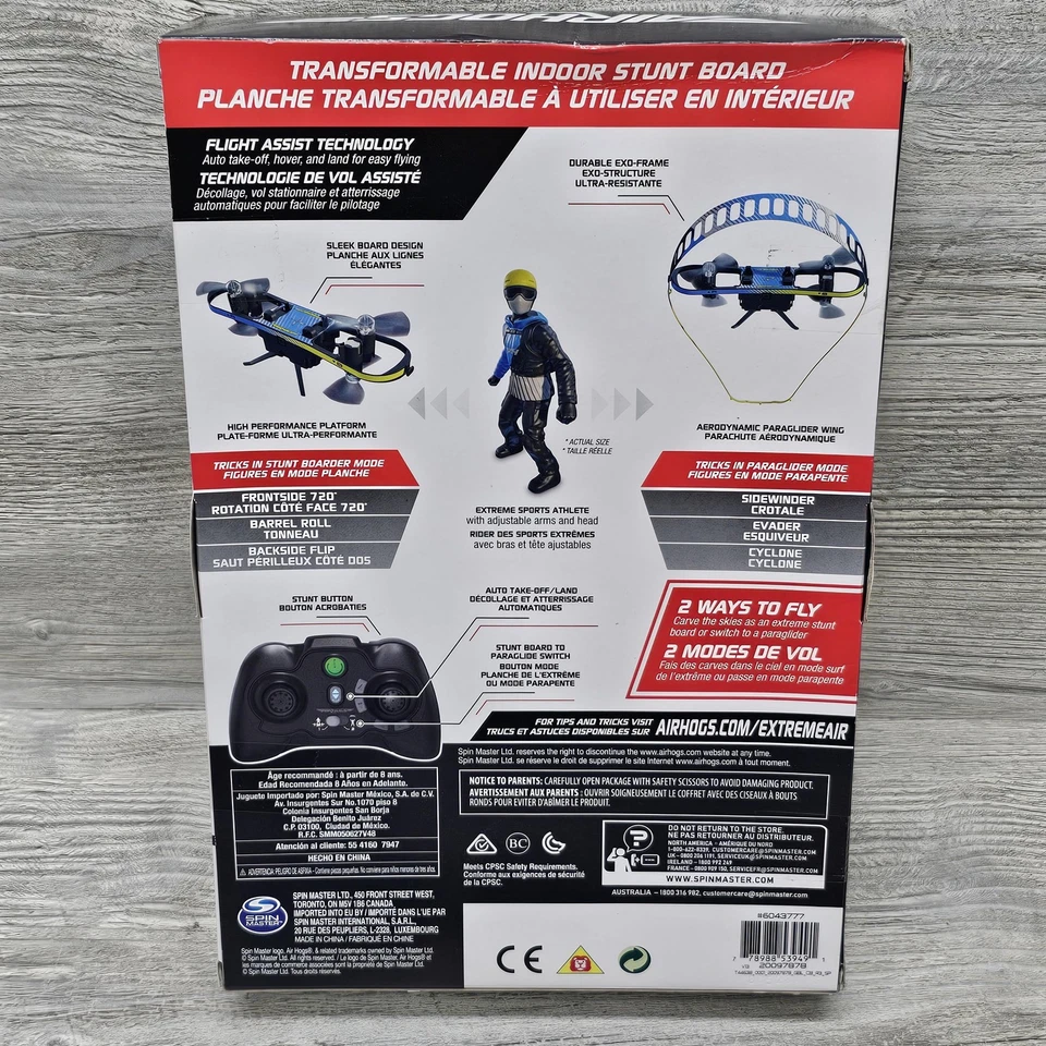 Air Hogs Extreme Air Board RC Transforming Stunt Board Paraglider Spin Master - Image 4 of 4