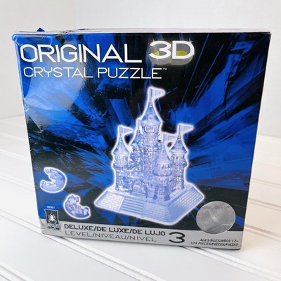 BePuzzled Original DELUXE 3D Crystal Puzzle - Disney Castle - 104 Pieces - NIB