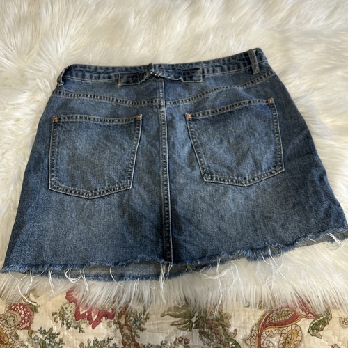 Gonna donna blu jeans denim bottoni We The Free taglia 30 orlo grezzo - Foto 6 di 10