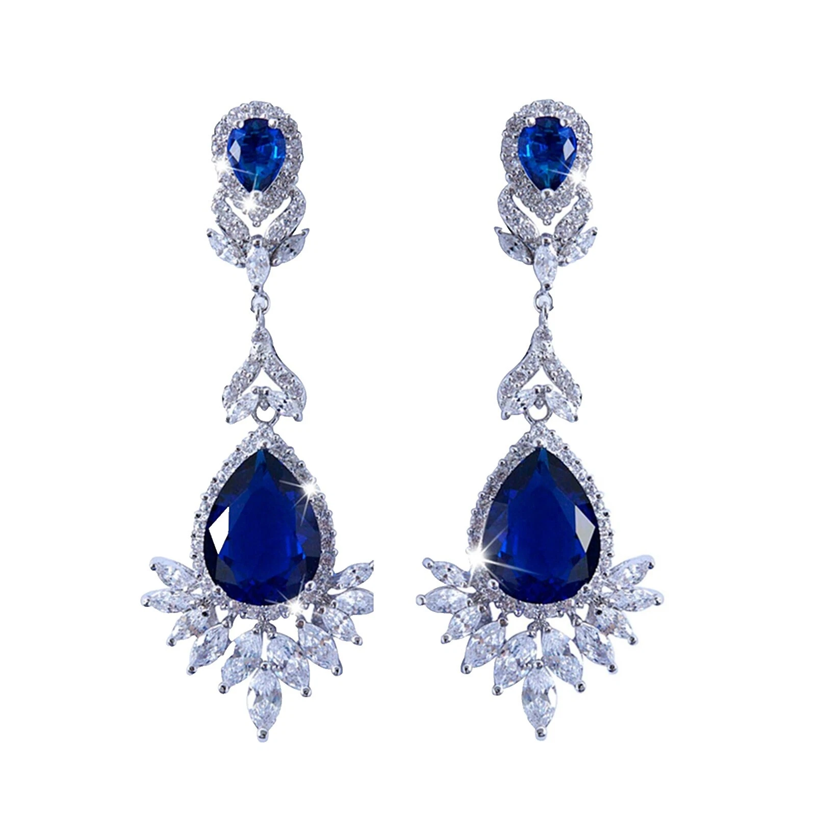 Модные серьги с металлической люстрой из фианита