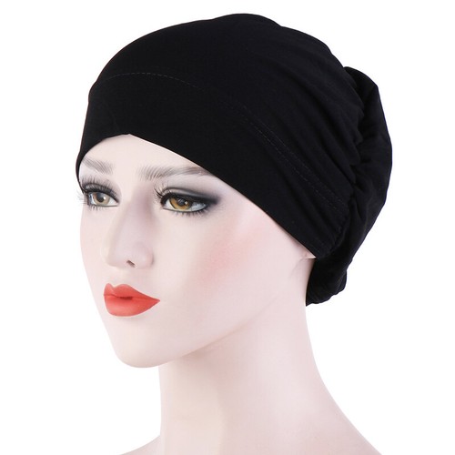 Muslim Turban Hat Hijab Headwear Hair Loss Cap Elastic Bonnet Solid Color Soft - Picture 18 of 31