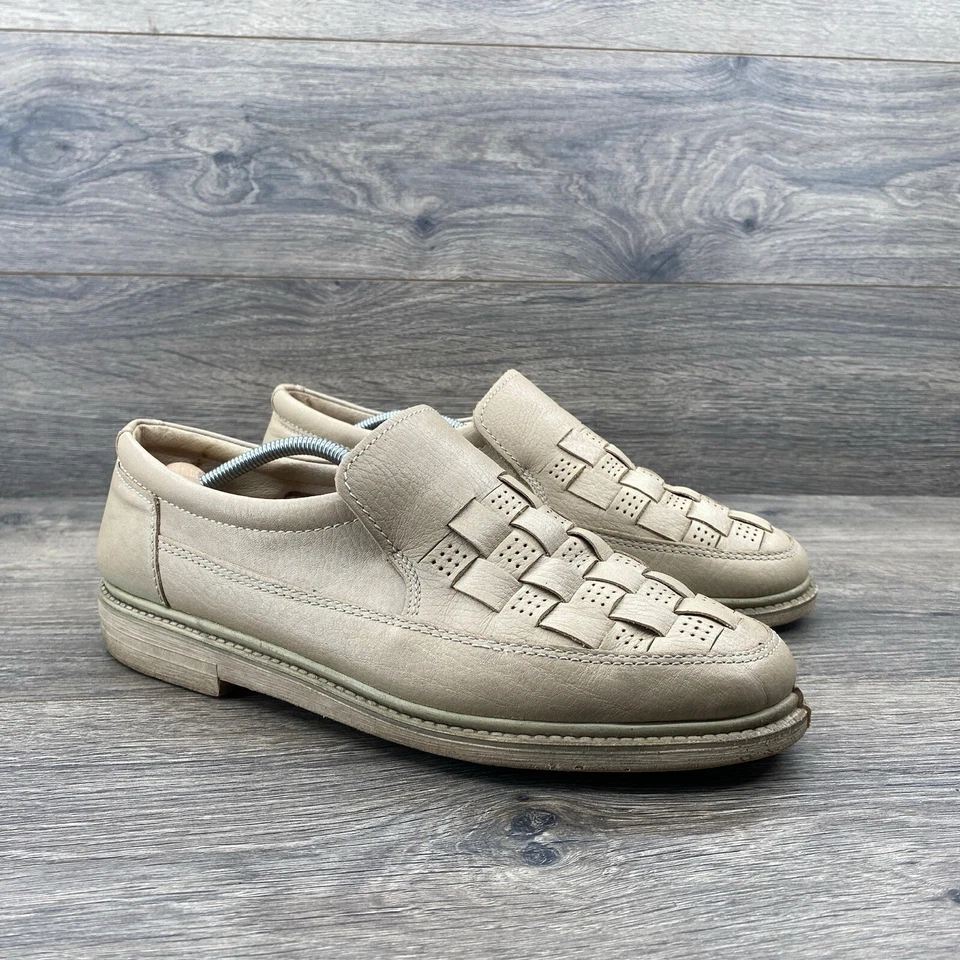 Zapatos mocasines de cuero para hombre Rohde talla 41 UK 7 US 8 beige Foto 2 de 4