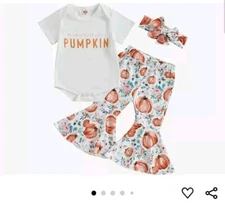 Baby Pumpkin SIZE 0-3 Months "Mama's Pumpkin" Fall Outfit NWT 3 Piece Set Q272