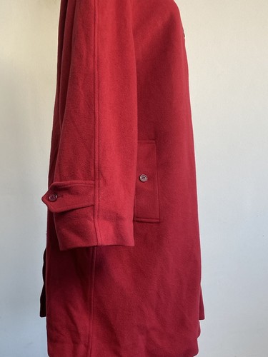 VINTAGE BURBERRYS Women's Red Woll Cashmere London Classic Tailored Coat Size 16 - Picture 10 of 24