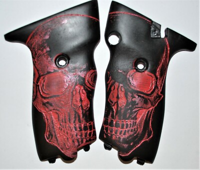 Hi Point JCP-40/ JHP-45 pistol grips red skull on black plastic