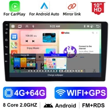 10" 4G+64G 8Core Android 13.0 Double 2 Din Car Stereo Radio CarPlay GPS DSP WIFI