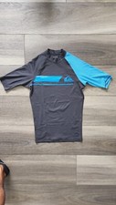 Quiksilver Active Short Sleeve Rashguard Black - Blue Mens MEDIUM EUC