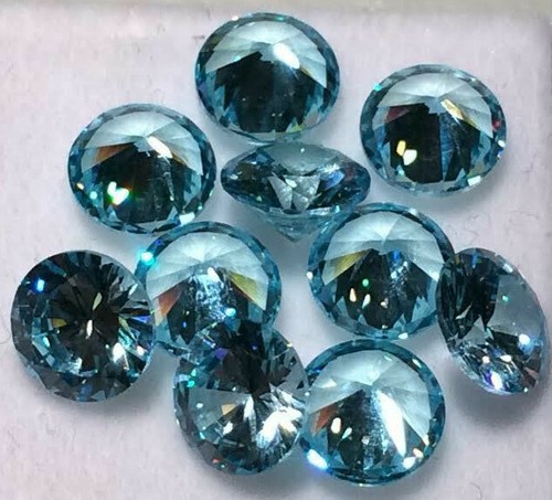 Topaz Blue Cubic Zirconia 1mm - 12mm Round Loose Stones Very Best Quality - Picture 9 of 9