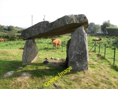 Photo 6x4 The repaired back stone of Ballykeel Dolmen Milltown/J0123 Ove c2014