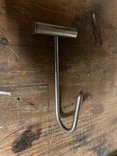 Extreme Duty Salt water Fishing 9” Long 3/8" All Stainless Meat Hook Center Grip