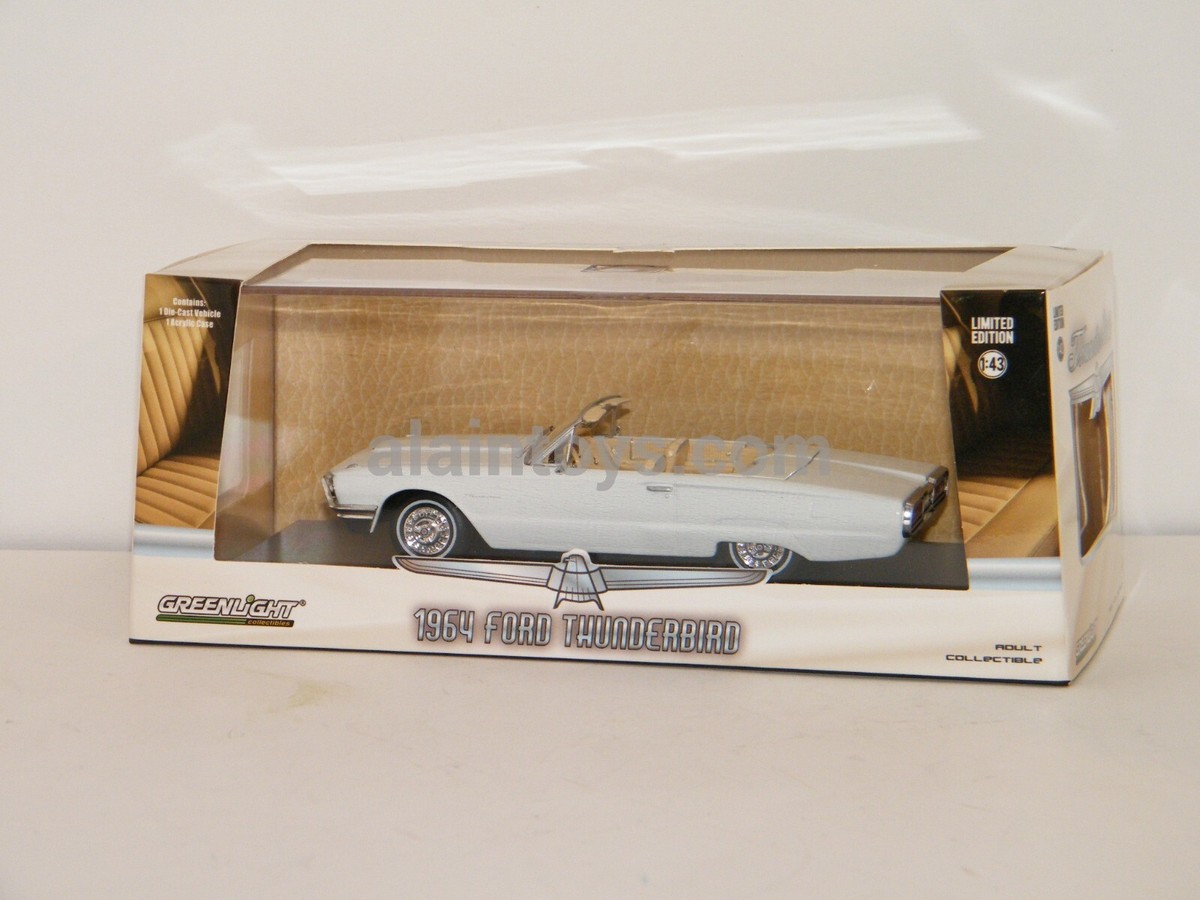 Voiture Miniature Ford Thunderbird 1964 Convertible Blanche - Greenlight 1:43 - Neuf