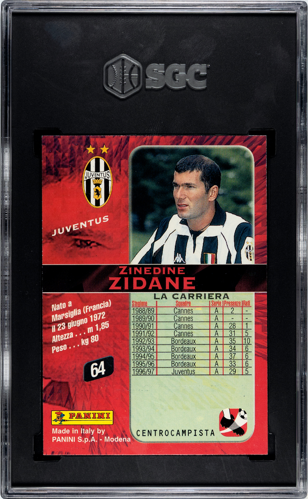 Zinedine Zidane 1998 Calcio Panini Card #64 Juventus Serie A SGC