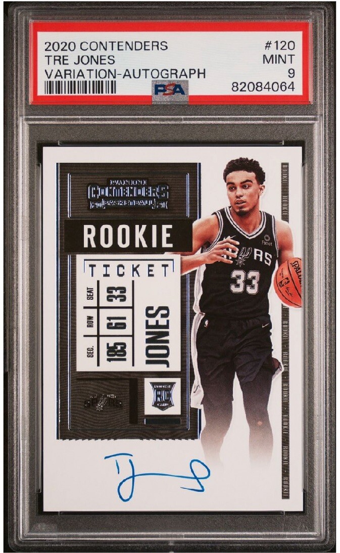 2020 Tre Jones Contenders Auto RC Spurs（2020 Tre Jones