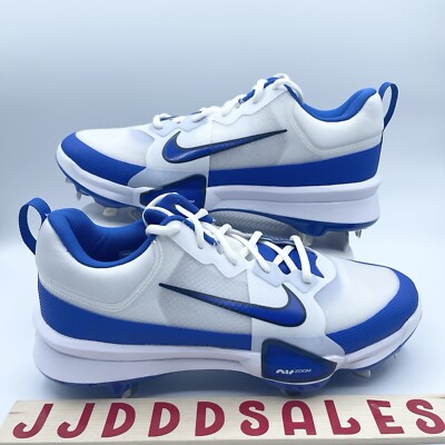 Nike Force Zoom Trout 9 White Royal Metal Baseball Cleats  display picture 2