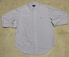 Polo Ralph Lauren Shirt Mens 16.5 Large L Purple Long Sleeve Button Up Preppy