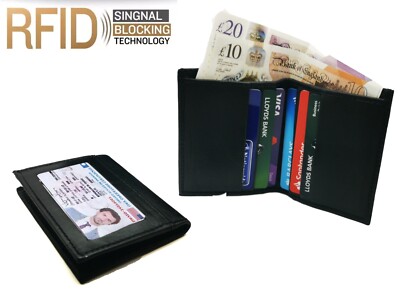 Schlanke minimalistische Geldbörse, RFID-Sperrkartenhalter Kartenhüllen mit Ausweisfenster