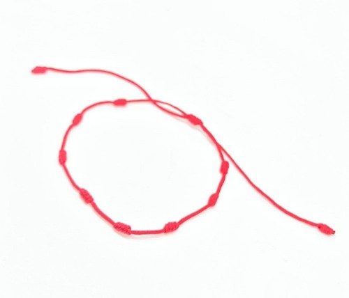 Red 10 Knots Bracelet Plain Protection Cord 10 Knots Adjustable 6in-10in packs - Picture 12 of 13