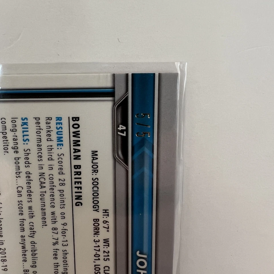 Johnny Juzang 2022 Bowman University Red Refractor #97 5/5 - Image 3 of 3