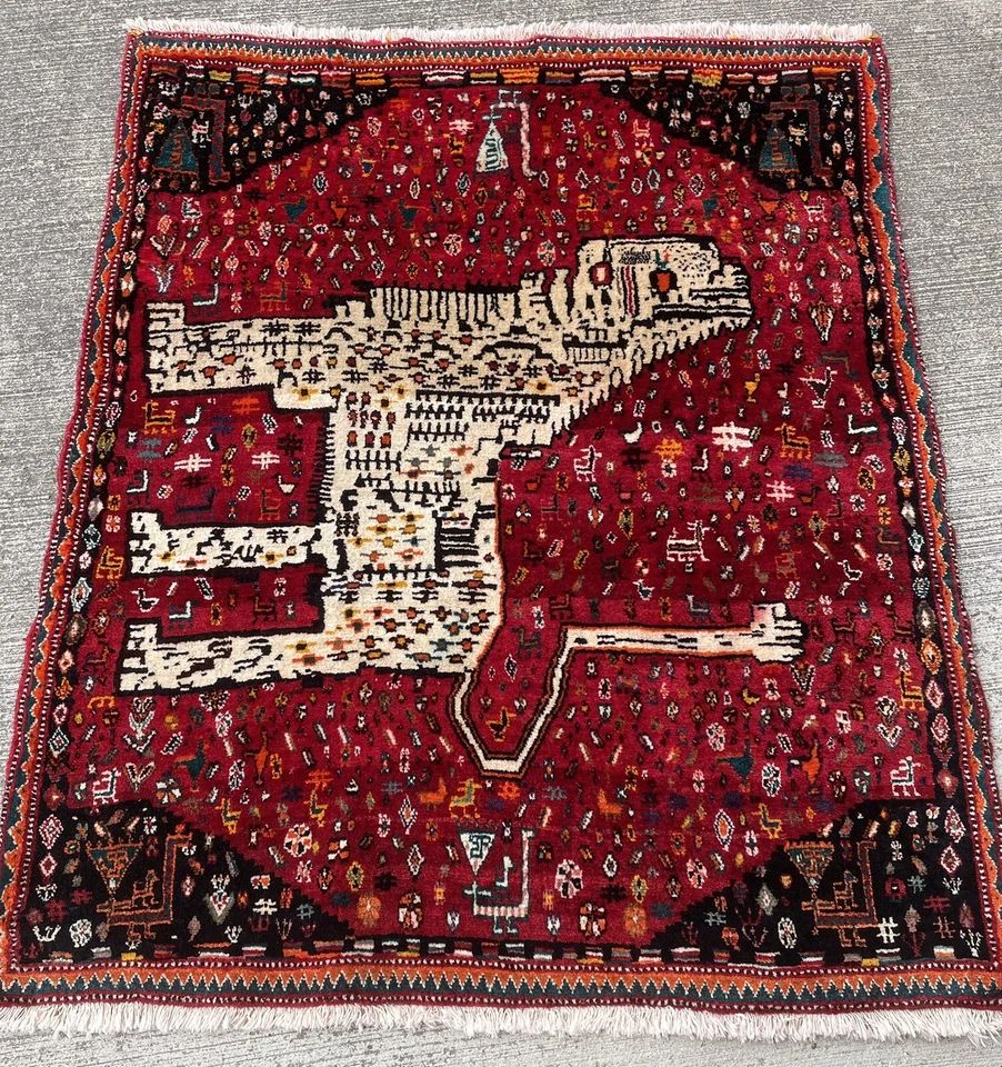 Tapis 140x115cm Gabbeh Kashkouli Teppich Alfombra Carpet rugs  Tappeto Teppe - Photo 2/4