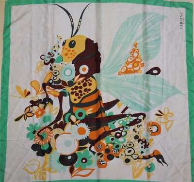 Halstuch 100% Reine Seide Vintage Frauen Fabiani (1845) 88cm x 88cm