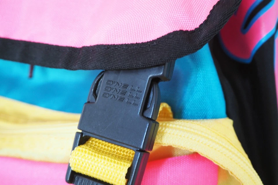 Mochila vintage O'NEILL bolso multicolor años 90 logotipo grande bolso escolar brillante Foto 4 de 4