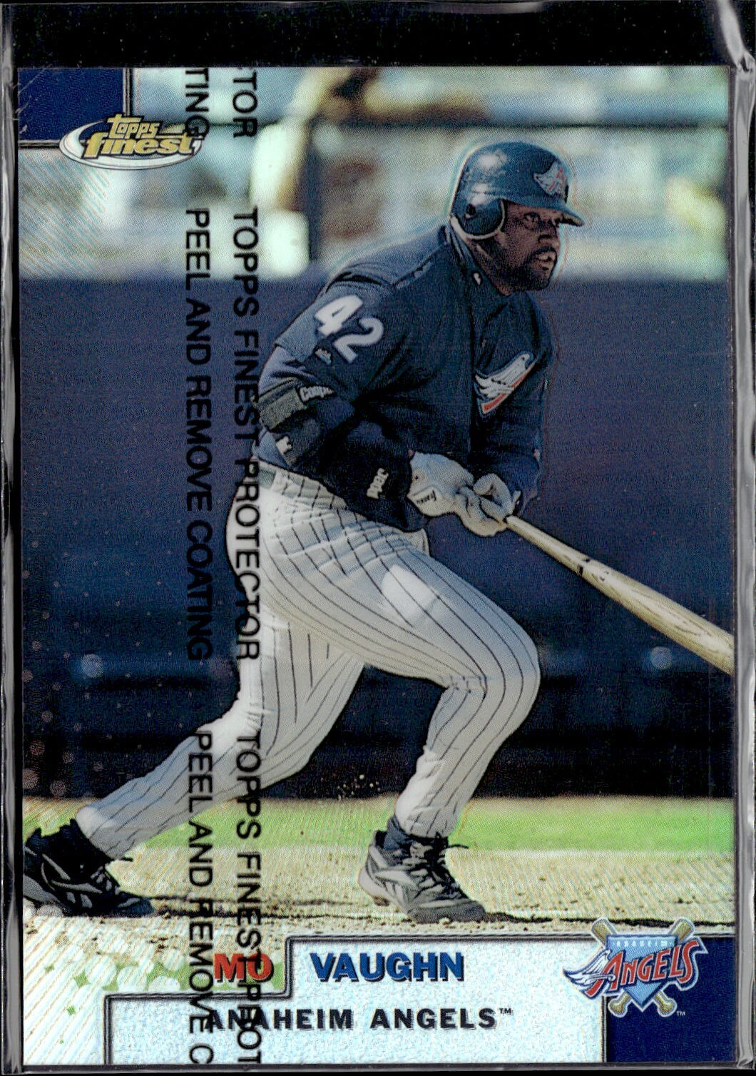 1999 TOPPS FINEST REFRACTOR WITH PEEL #245 MO VAUGHN ANGELS MINT CONDITION