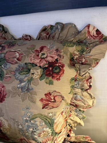 Ralph Lauren PERGOLA King Duvet Cover Tea W 3 Ruffled Euro Shams Rare Heavy - Picture 11 of 12