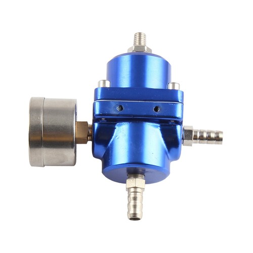 BLUE UNIVERSAL FUEL PRESSURE REGULATOR GAUGE & HOSE KIT 0-140 PSI ADJUSTABLE AU - Picture 7 of 9