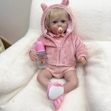24Inch Lifelike Newborn Doll Reborn Baby Doll Rooted Hair Toddler Ayana 3D Skin