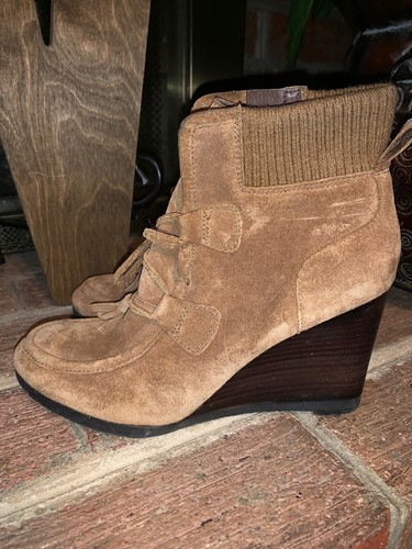 Genuine Leather Cowgirl Boots Wedges 