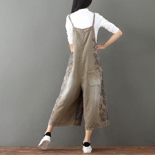 Dama Mori Denim Tirantes Pantalones Pantalones Mono Jeans Mameluco Verde Envejecido - Imagen 11 de 14