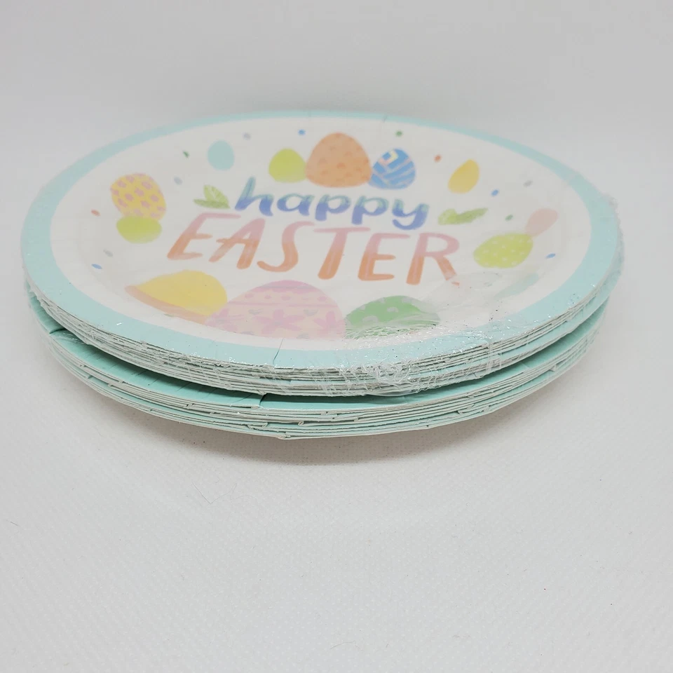 Lote de 2: Spritz "Feliz Pascua" Platos de Papel 7" Blanco Tamaño Snack Huevos NUEVO Sellado Foto 2 de 3