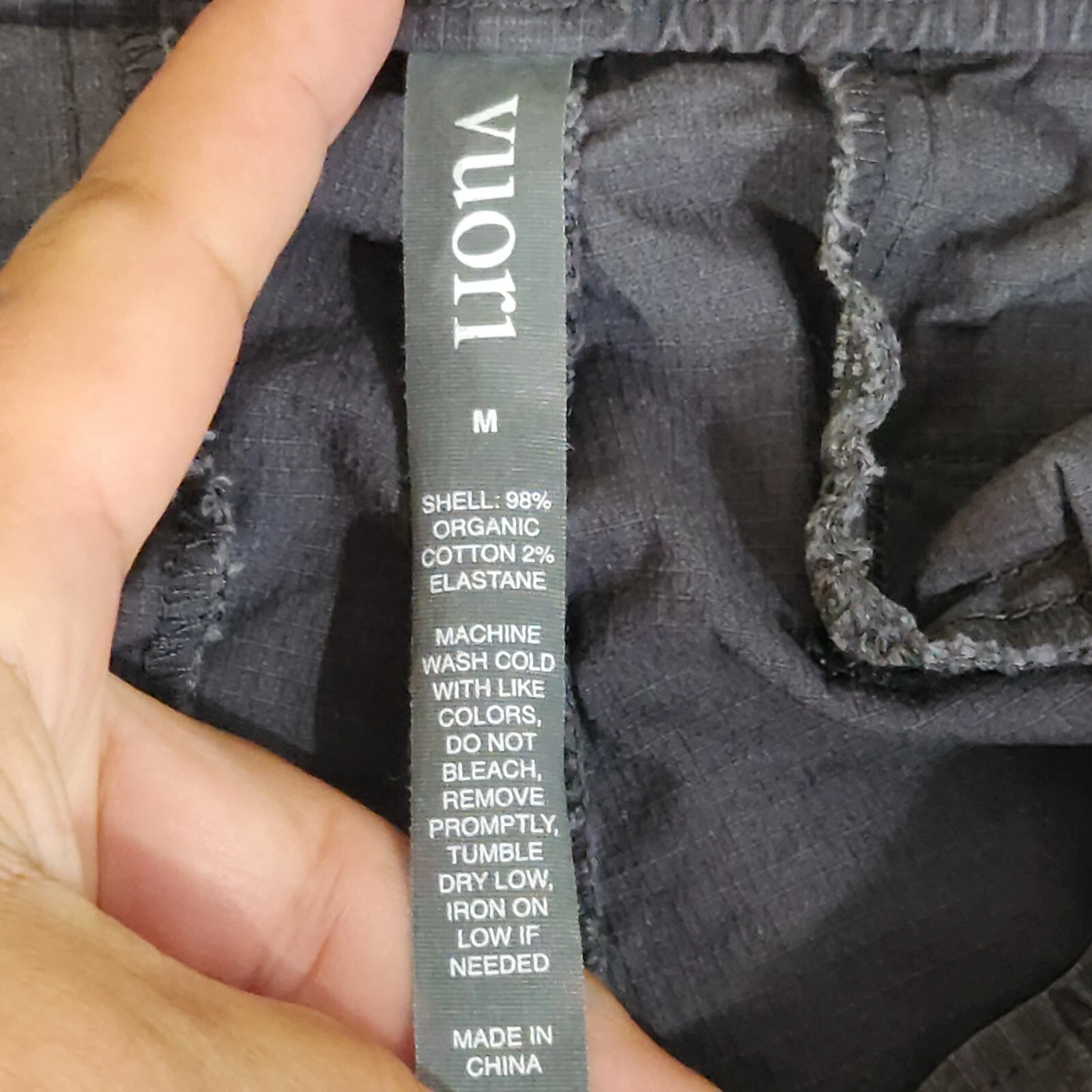 vuori ripstop drawstring pull on pocket cotton stretch pants