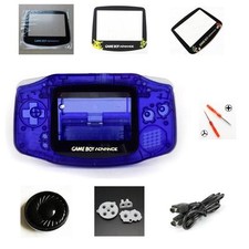 NEW GBA Nintendo Game Boy Advance Replacement Housing Shell Screen Lens Purple 