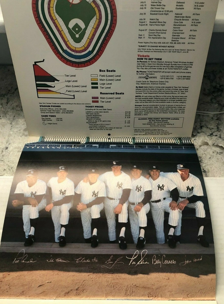 APRIL 1989 - APRIL 1990 NY YANKEES CALENDAR IT'S A WHOLE NEW BALL GAME |  eBay