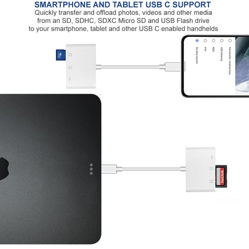 3 in 1 USB SD TF Card Reader Camera Adapter For iPhone 14 13 12 11 Pro Max 8 7+ - 第 10/12 張圖片