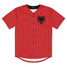 Image of Albania Baseball Jersey, Adult Unisex, Moisture Wicking, Eco Friendly