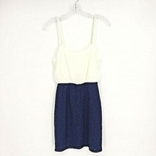 Windsor Women's Lace Floral Sheath Dress White Navy Blue Strappy Sleeve 