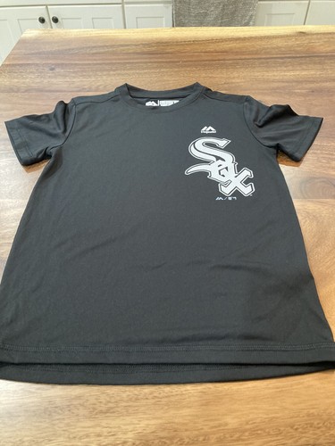 T SHIRT RAGAZZI/RAGAZZE MAJESTIC COOLBASE CHICAGO BIANCA SOX NERA S PICCOLA NUOVA - Foto 2 di 3