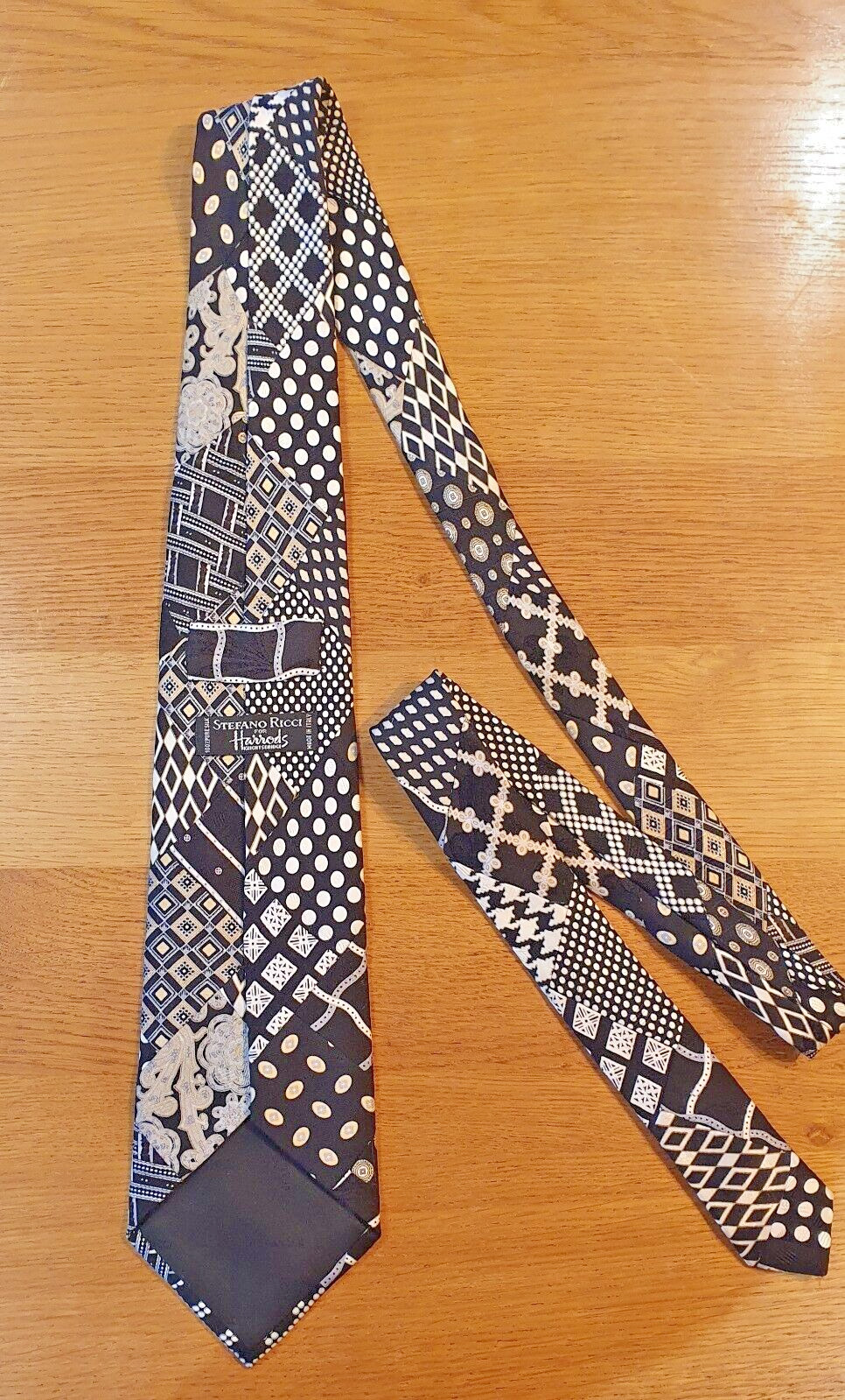 Stefano Ricci for Harrods vintage patchwork silk tie. Very unusual and rare! image 5