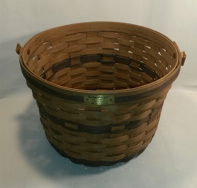 Longaberger RARE 1985 Apple Basket JW Collectible MISSING HANDLE FREE