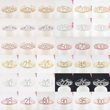 Crystal Birthday Tiaras Rhinestone Princess Crown Happy Birthday Crowns Headband