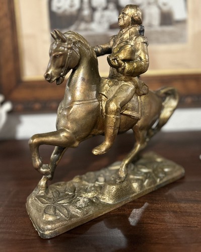 ANTIQUE GEORGE WASHINGTON on HORSE Spelter Metal SCULPTURE c. 1900 - Picture 2 of 12