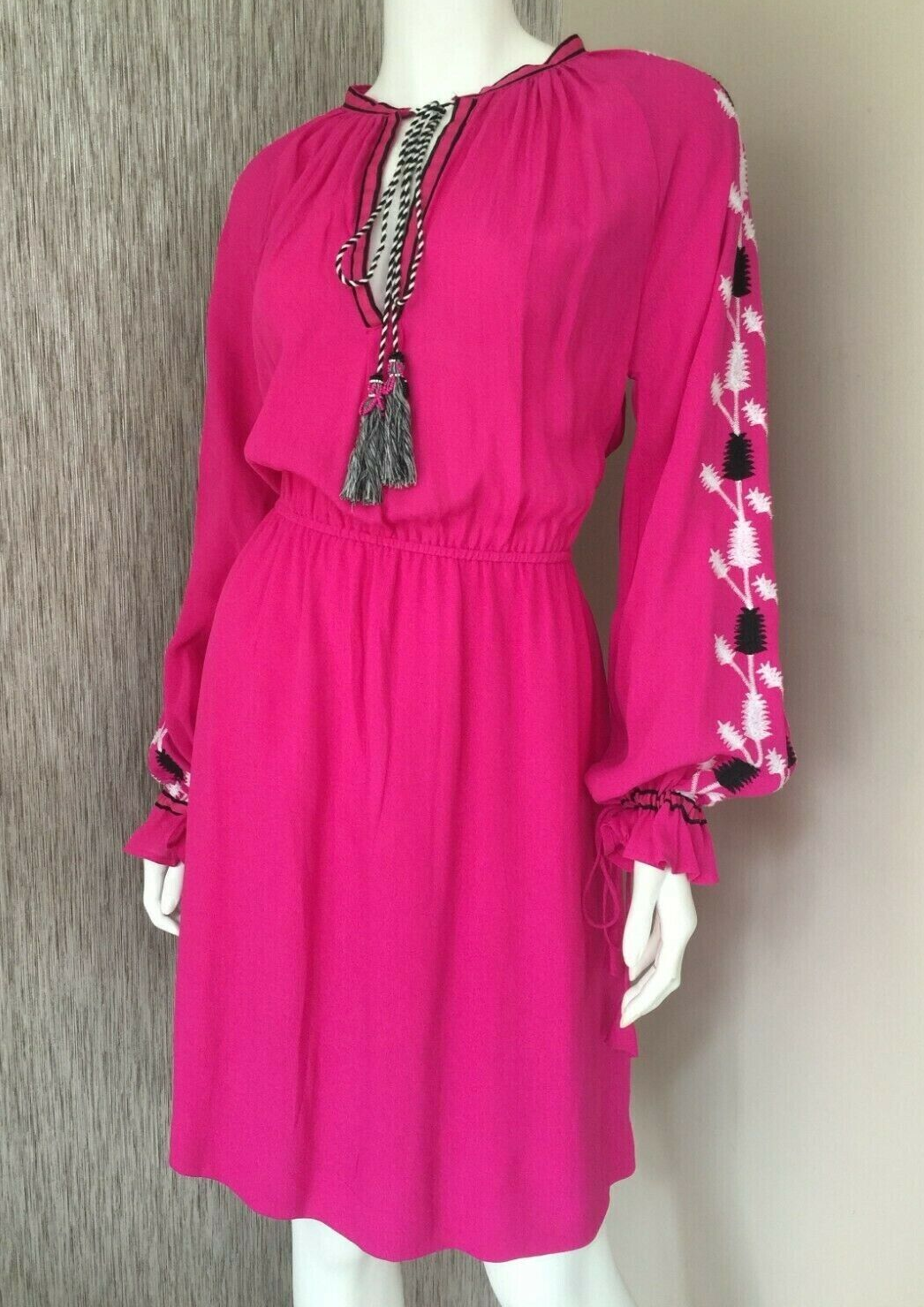 BIBA BOHO DRESS SIZE HOT PINK UK 10 RETAIL £90 BNWT