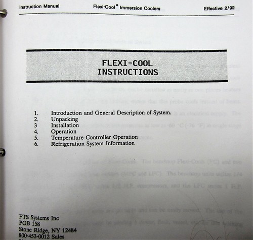 Enfriador de inmersión FTS Systems FC-00100 Flexicool edición 1992 manual - Imagen 5 de 10