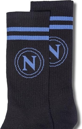 SSC Napoli, Set 2 Paia Calze, Pacco da 2, Calze con Logo, Bianco Nero Originali - Imagen 2 de 5